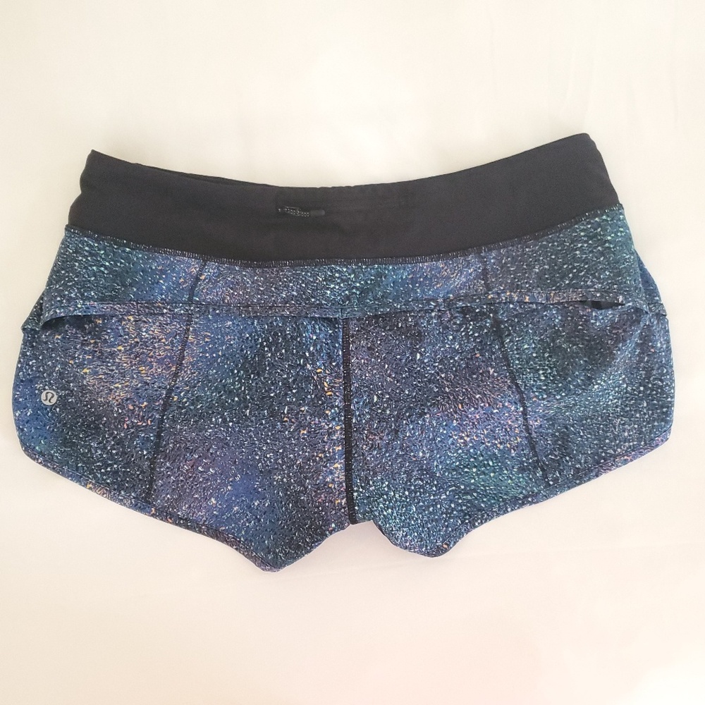 EUC Lululemon Mermaid Multi Black Speed Short 10